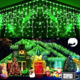 KNONEW Christmas Lights 1216 LED 99ft 8 Modes Curtain Fairy String Light with 228 Drops