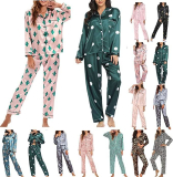 Silk Pajamas for Women Long Sleeve Pj Set Two