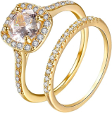 Women Cubic Zirconia 100% Copper Promise Ring Wedding