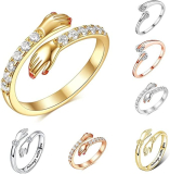 Swrowesi Hug Rings for Women Hugging Hands