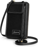 S-ZONE Women RFID Blocking Small Crossbody Cell Phone Purse Bag Wallet￼