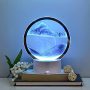 Yanvan Moving Sand Art Picture Round Glass 3D Deep Sea Sandscape in Motion Display