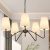  5-Light Modern Chandelier with White Shades ￼
