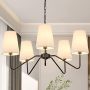  5-Light Modern Chandelier with White Shades ￼