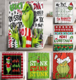 Christmas printed shower curtain￼