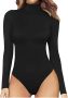  Long Sleeve Turtleneck Bodysuit for Women￼