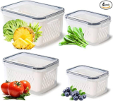  Pack of 4 Vegetable Fruit Storage Containers for Fridge￼