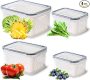  Pack of 4 Vegetable Fruit Storage Containers for Fridge￼