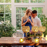 Crystal Candlestick 16 Inch Iron