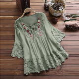 Women Vintage Lace Blouses