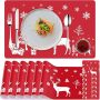 Set of 6 Christmas Placemats w/ 6 Drink Coasters￼