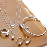  4pcs Silver Fashion Water Drop Jewelry Set￼