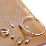  4pcs Silver Fashion Water Drop Jewelry Set￼