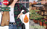  Women Casual Lapel Flannel Shirt￼