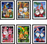  6 Pack Gnome Diamond Painting Kits ￼