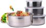 ZZKHGo 5 Pcs Stainless Steel Home Kitchen Food Container Storage
