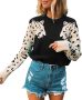 Angashion Women’s Sweaters Casual Leopard Printed￼