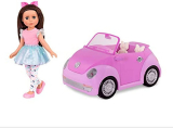 Glitter Girls – Purple Convertible Car & 14-inch Poseable Doll Candice