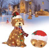  Plush Dog Decoration with Light String￼