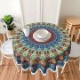 SLICHIO Mandala Round Tablecloth 60 Inch