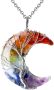  Moon Crystals Pendant Necklace for Women Men￼