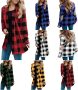 Women’s Plaid Shacket Jacket Open Front Long Sleeve