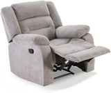  Faux Leather Recliner Heated Massage Chair, Light Gray￼