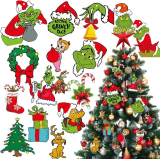 15pcs Grinch Christmas Ornaments￼
