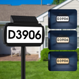 Tricolor Solar House Number Sign