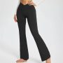 Women’s Solid Color Crossed Waist Leggings High Waisted