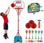 Basketball Hoop for Kids Stand with Dart Board 