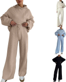 EDTO Women’s Knitting Suit Hooded Long Sleeved