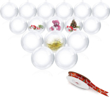  16pcs DIY Clear Plastic Ornaments with a Roll of Ribbon￼
