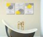  3 Pieces Yellow Gray Wall Art￼