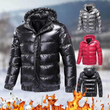 Women Shiny Reflective Down Jacket Winter Puffer