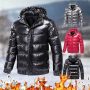 Women Shiny Reflective Down Jacket Winter Puffer