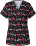 Valentine’s Day V-Neck Nurse Fashion Top Women
