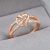 Women Heart Rings Love Hollow Out Crossing Rhinestone Rose Gold Ring￼