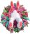 Happy Easter Day Bunny Butt Wreath Wall Sticker