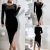 Women Long Sleeve Elegant Velvet Sexy Dress