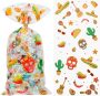  100pcs Mexican Cellophane Treat Bags , Cinco De Mayo Goodie Bags￼