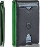  Men Minimalist Slim Wallet with Money Clip￼