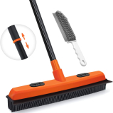 Rubber Broom Carpet Rake for Pet Hair Remover￼