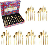  Gold Silverware Set of 30 Pieces￼