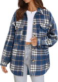 Women Flannel Plaid Shackets