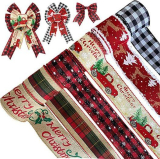  6 Rolls/30 Yards Christmas Ribbon￼