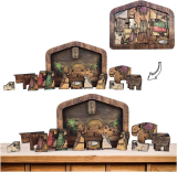  Nativity Puzzle with Wood Burned Design Sculpture Decorations￼