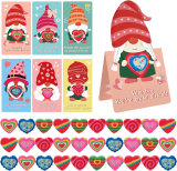 30 PCS Heart Erasers w/ Valentines Cards for Kids
