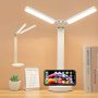 Led Table Lamp Folding Double Lamp Cap with Phone Holder