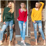 Women High Rise Destroyed Boyfriend Jeans